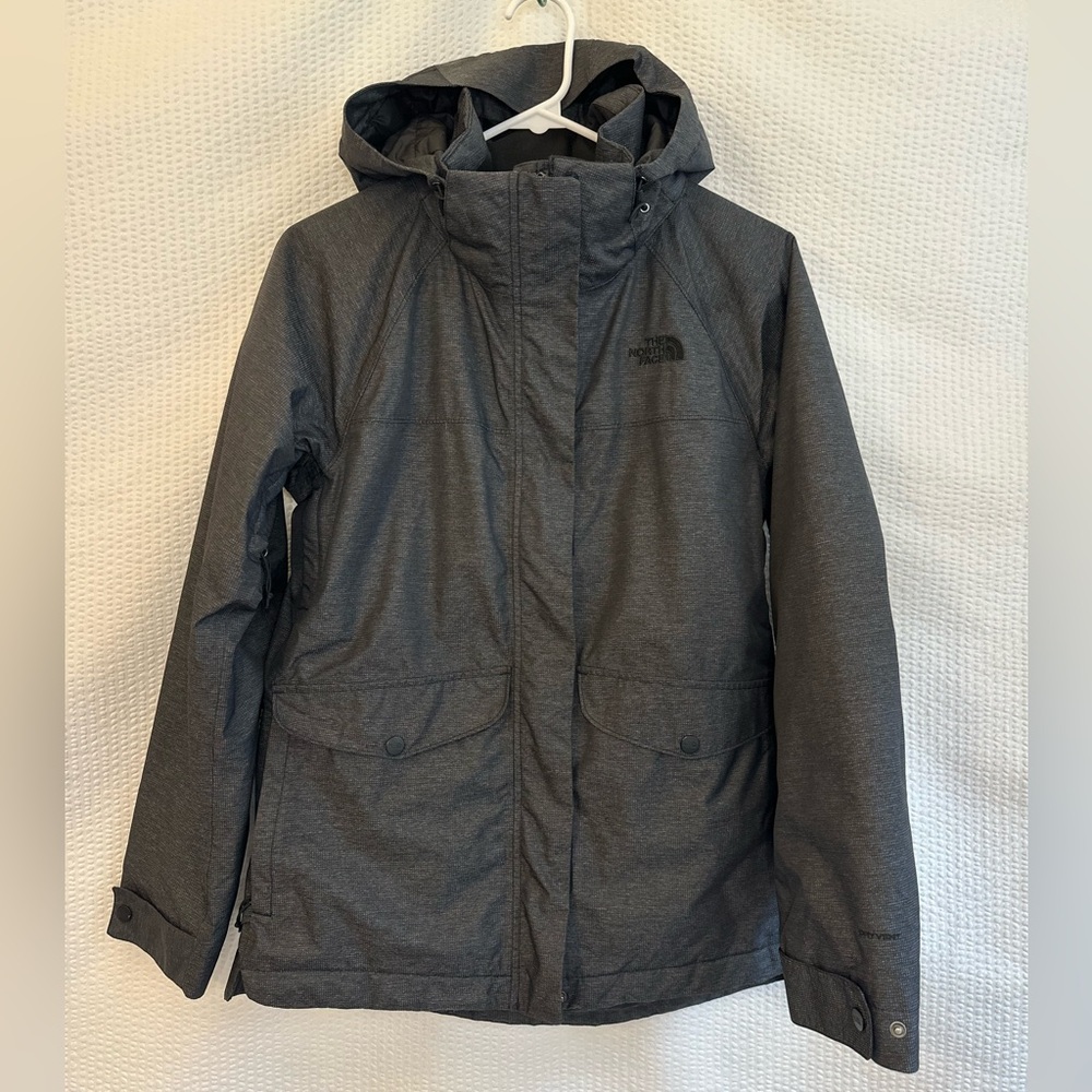THE NORTH FACE Triclimate DryVent Gray Hooded Ski Snow Jacket Size Small